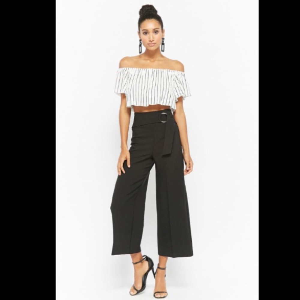 F21 Black Culottes